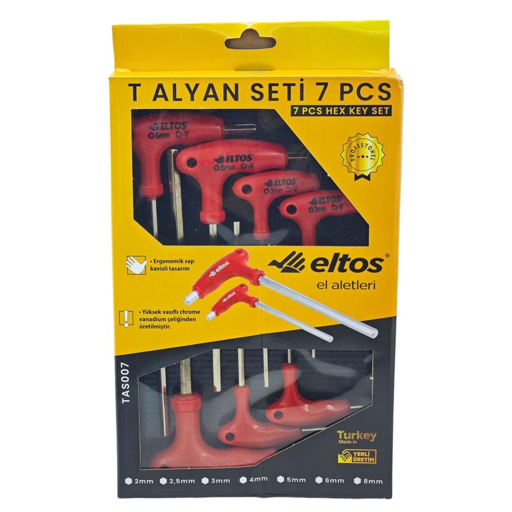 TAS007 Eltos Altı Köşe T Alyan Seti 7prç