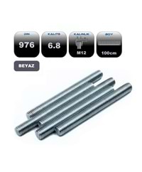 15992 M12 Beyaz Gijon Civata 1M - Tij - Saplama