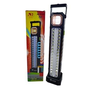 Ja-2016A Kırgıl Solar Şarjlı 8W+32+27 Led Fener Işıldak