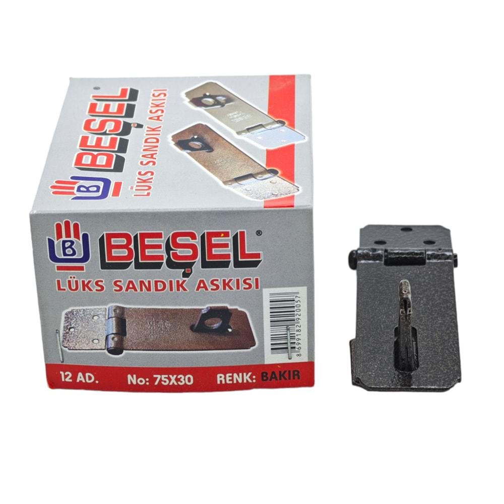 Ba11030B Beşel Lüks Sandık Askısı 75*30 No:30 - Bakır
