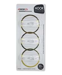 CLKN-1856 Newlife Yapışkanlı Askı 3lü - Şeffaf