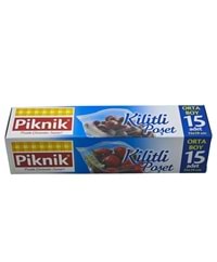 1403-P Piknik Kilitli Buzdolabı Poşeti 15li 25*19cm