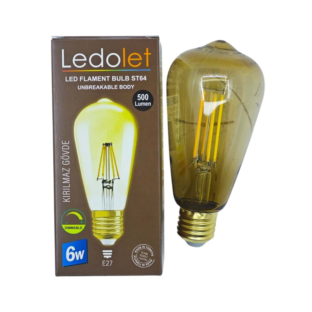 ST64 Ledolet E27-4W Flament Led Bulb ST64 Ampul