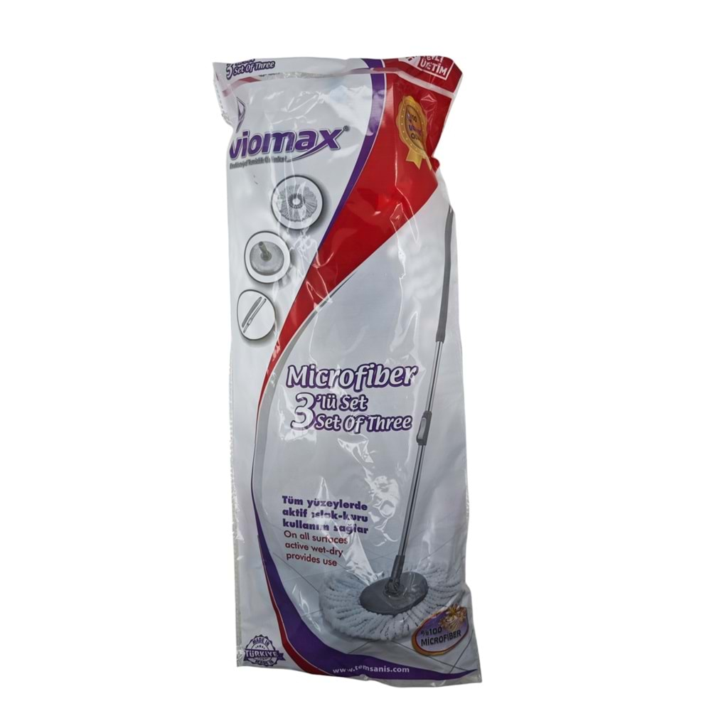 TM-778 Viomax 360° 3lü Mikrofiber Mop Seti