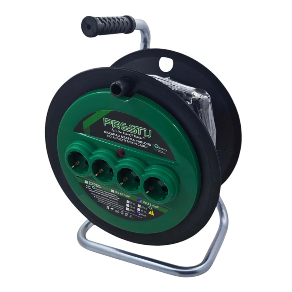 PR32550 Prestij 3*2,5 Makaralı Uzatma Kablosu 50m